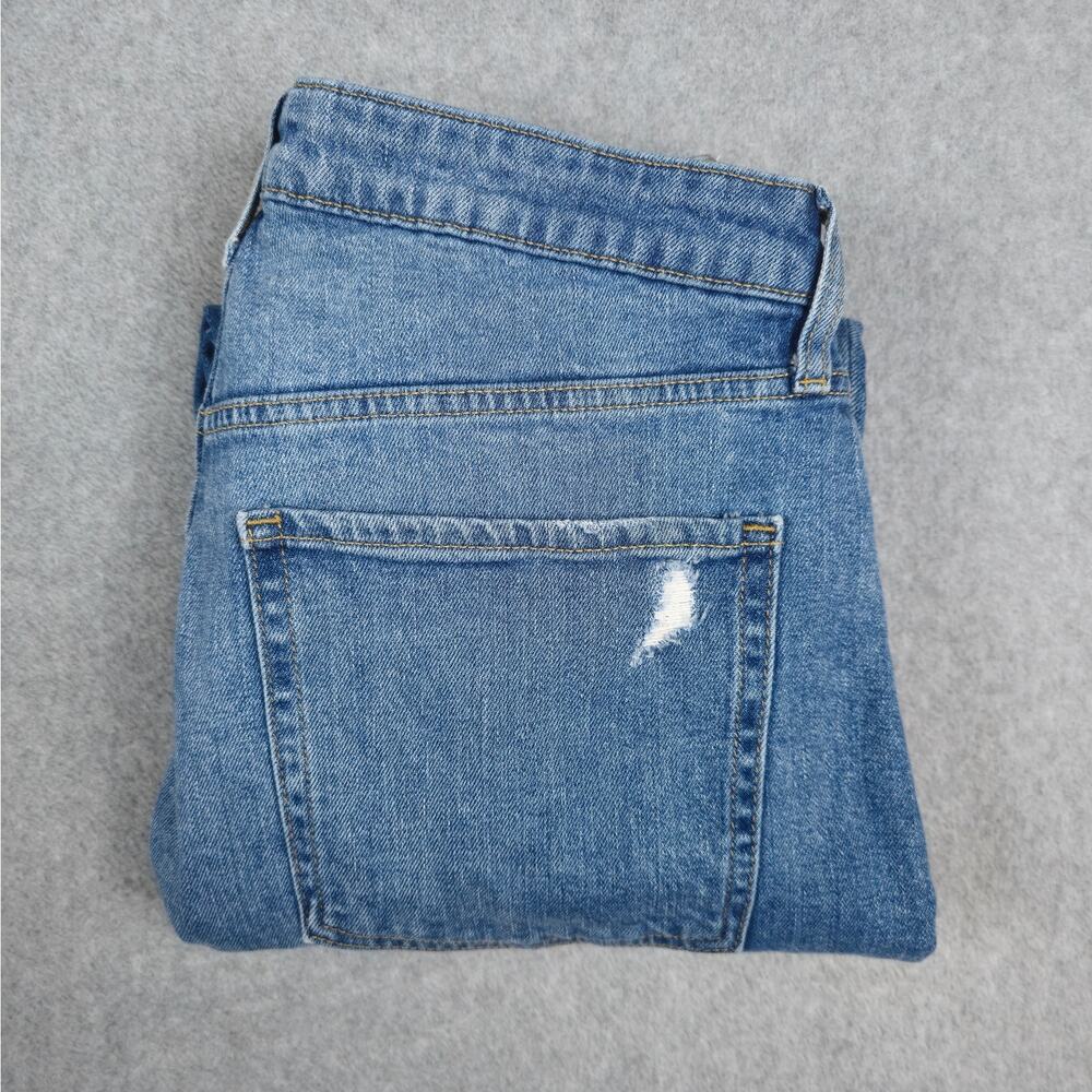 Old Navy 12 High Rise Curvy OG Straight Jeans Raw Hem Distressed 32x28